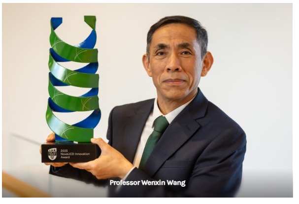 Professor Wenxin Wang receives the 2025 NovaUCD Innovation Award